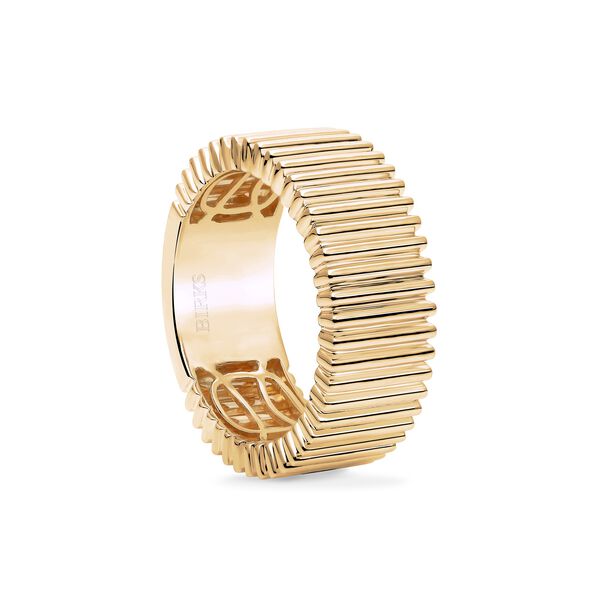 Yellow Gold Pleated Ring, 8MM
